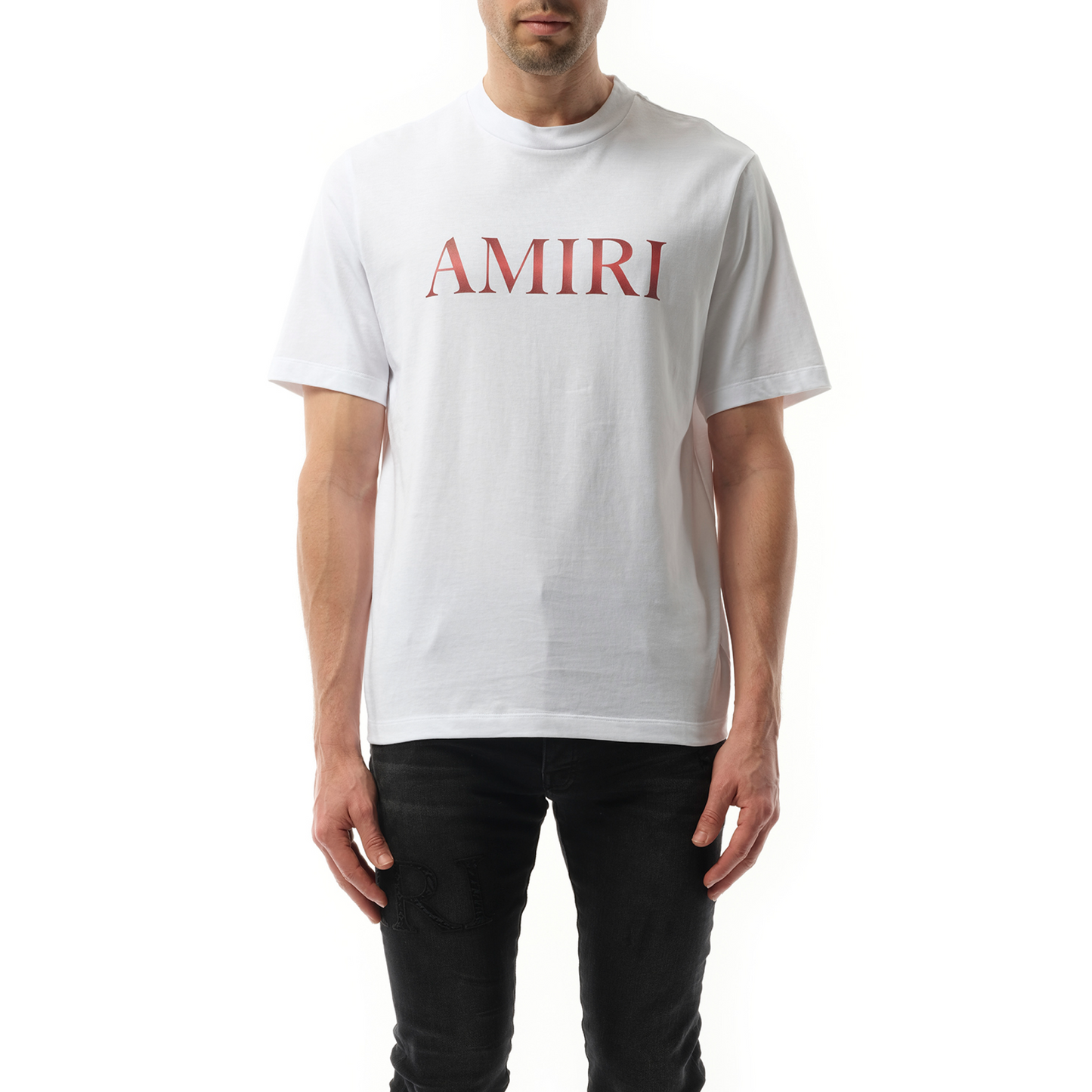 Amiri Core Gradiant T-Shirt in White/Red