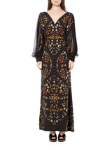 Long Sleeve Silk Dress in Black
