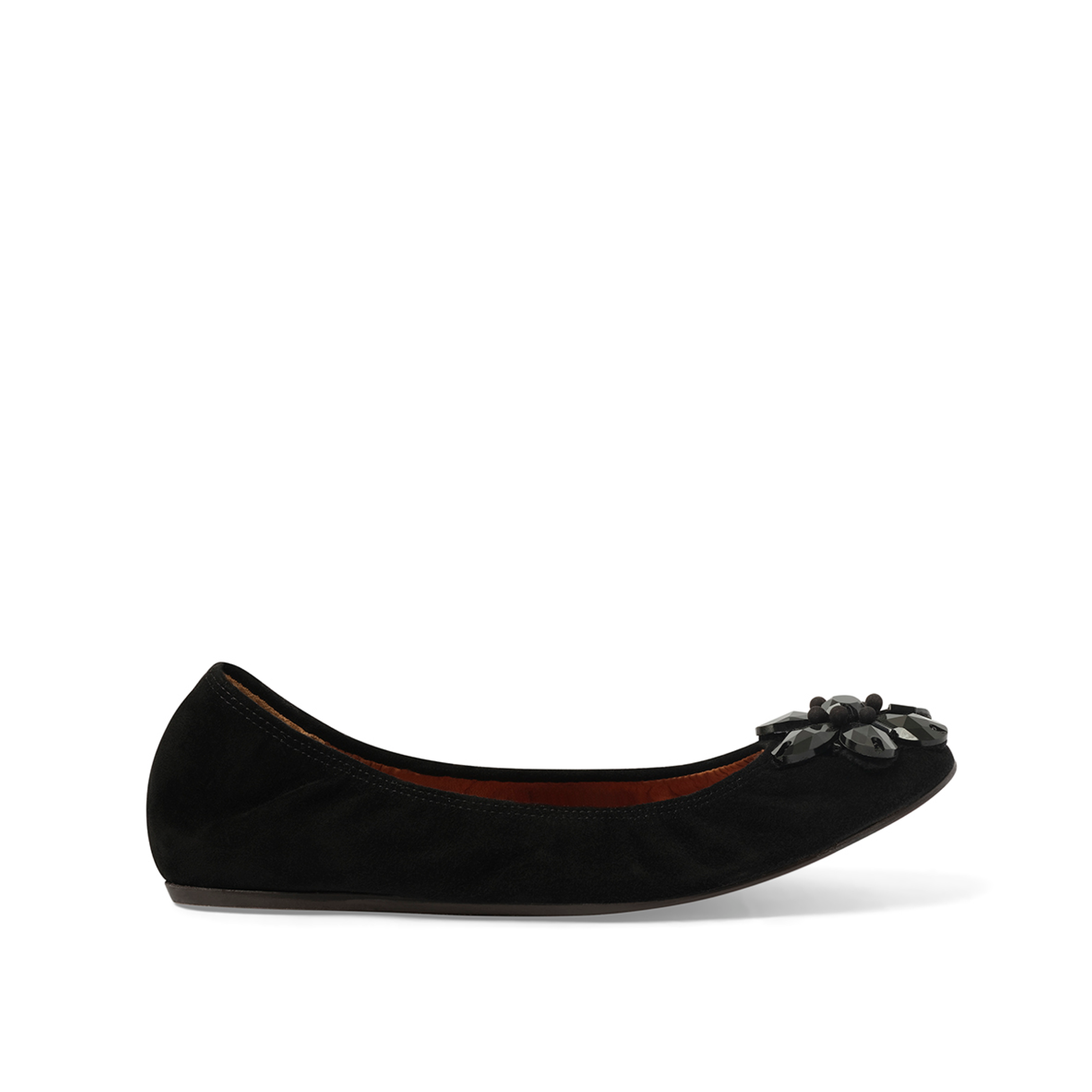 Embroided Flat Shoes in Black