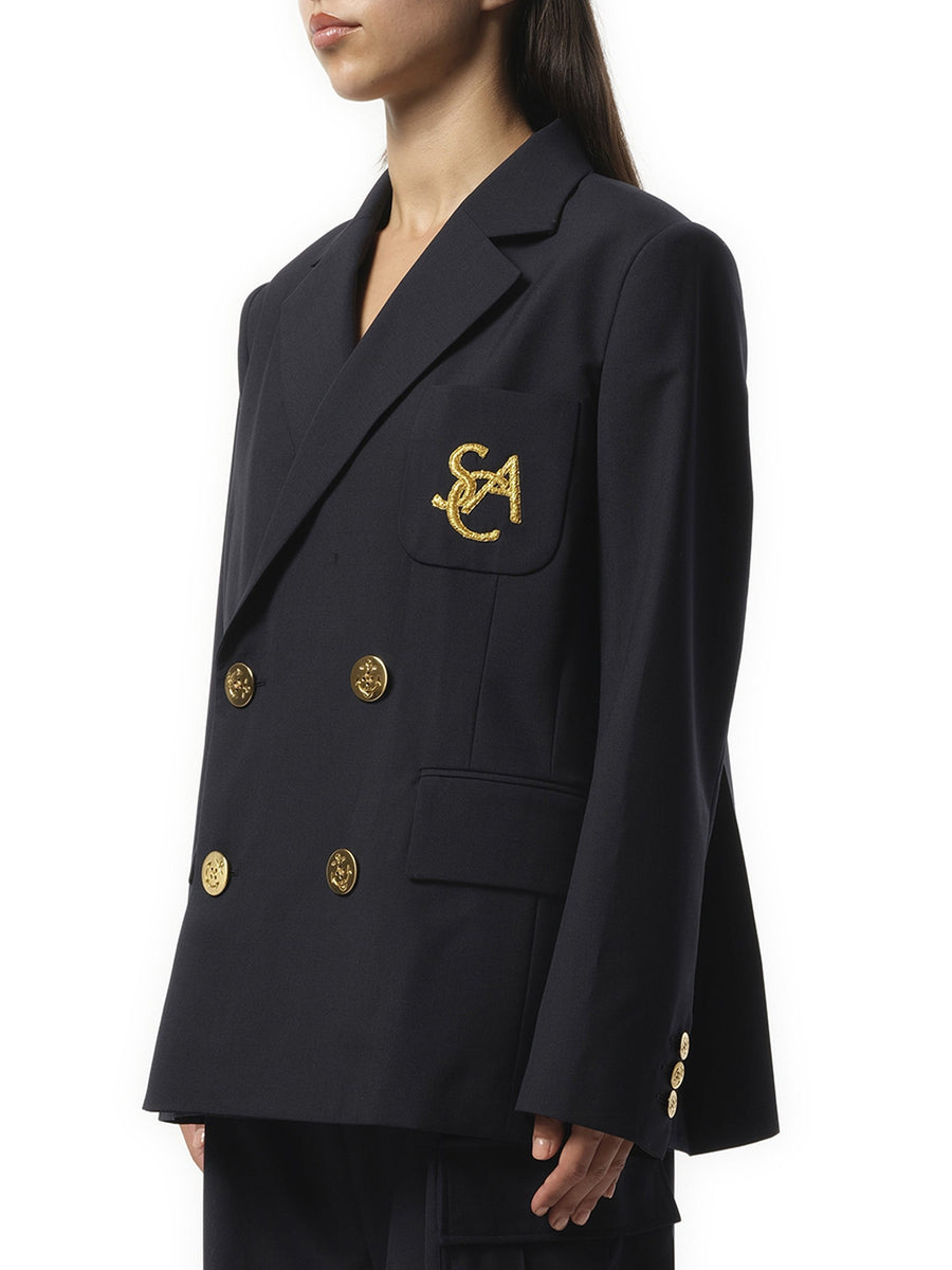 Sacai Emblem Suiting Jacket in Navy