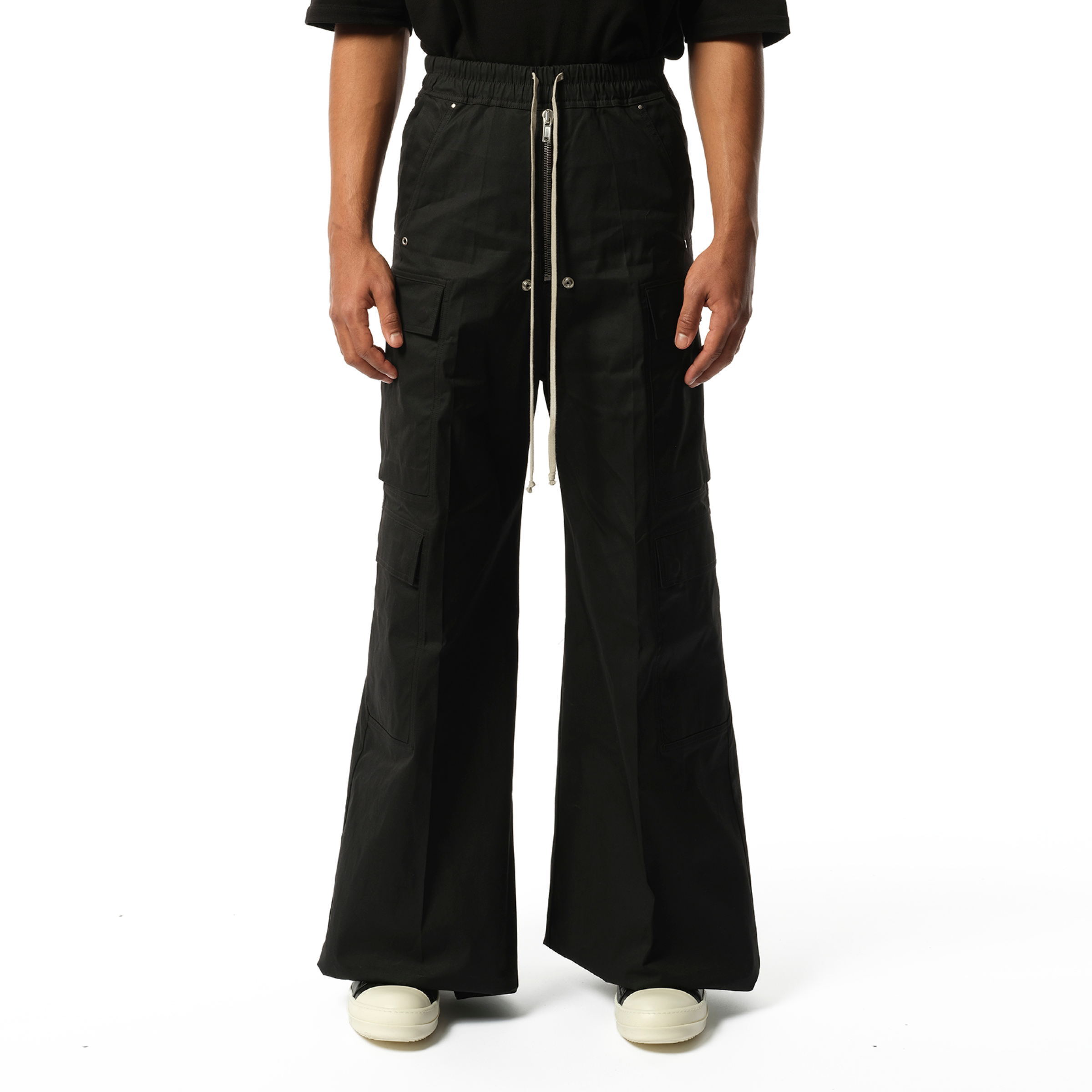 Cotton Poplin Cargobelas Pants in Black