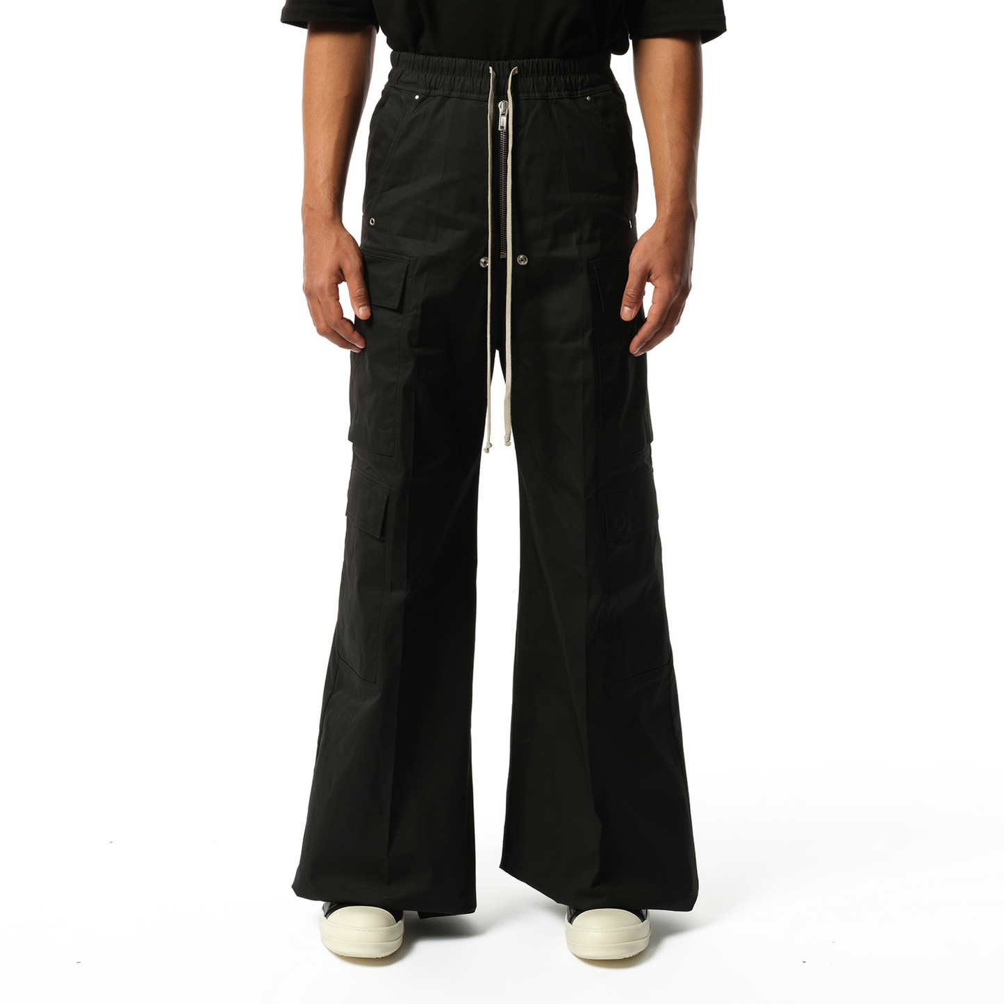 Cotton Poplin Cargobelas Pants in Black