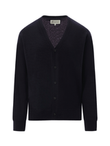Maison Margiela Wool Cardigan in Dark Blue