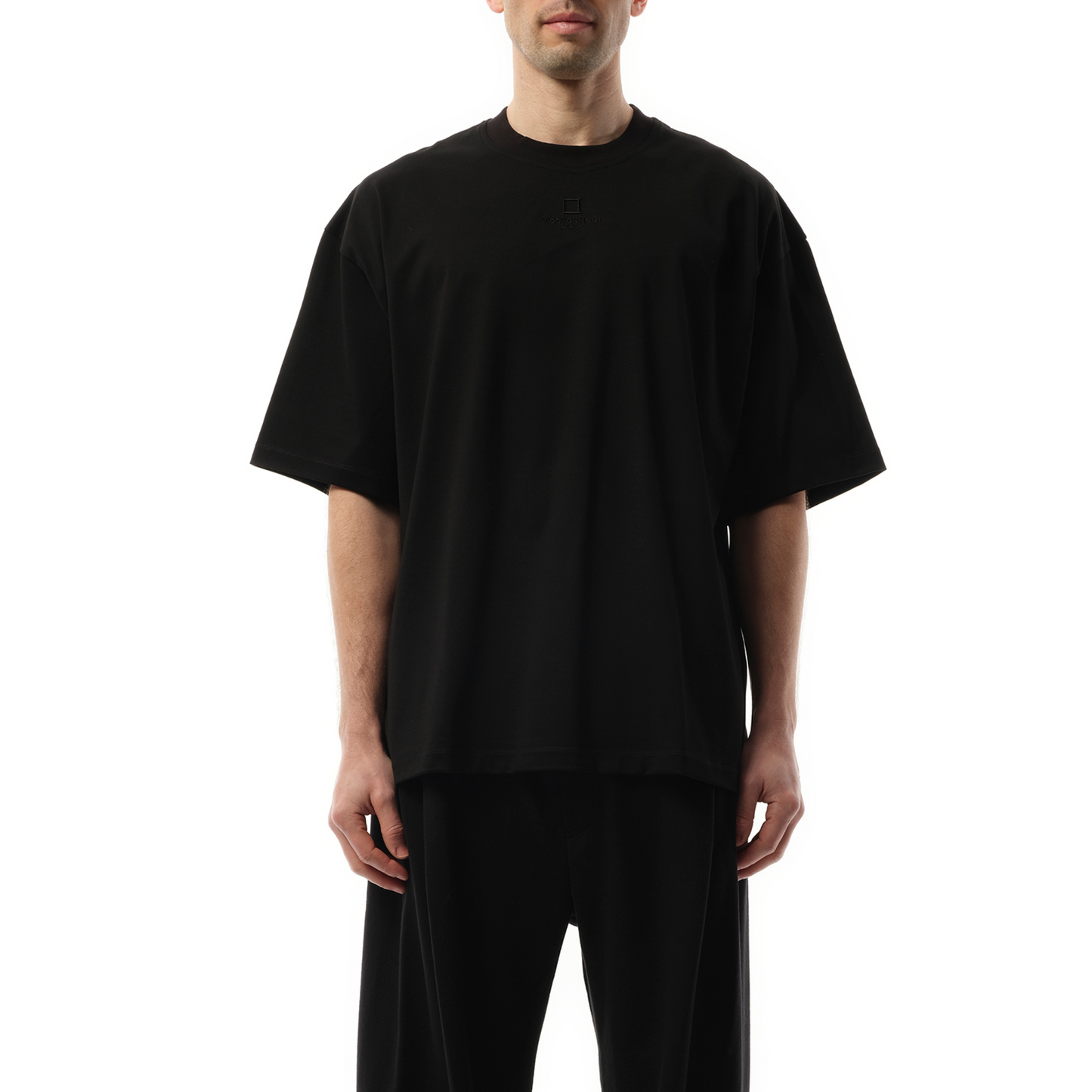 Square Embroidery T-Shirt in Black