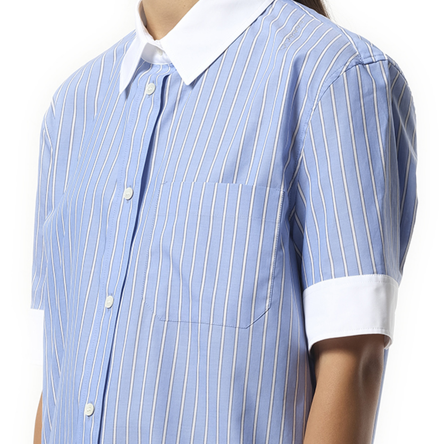 Short Stripe Shirt in Blue China