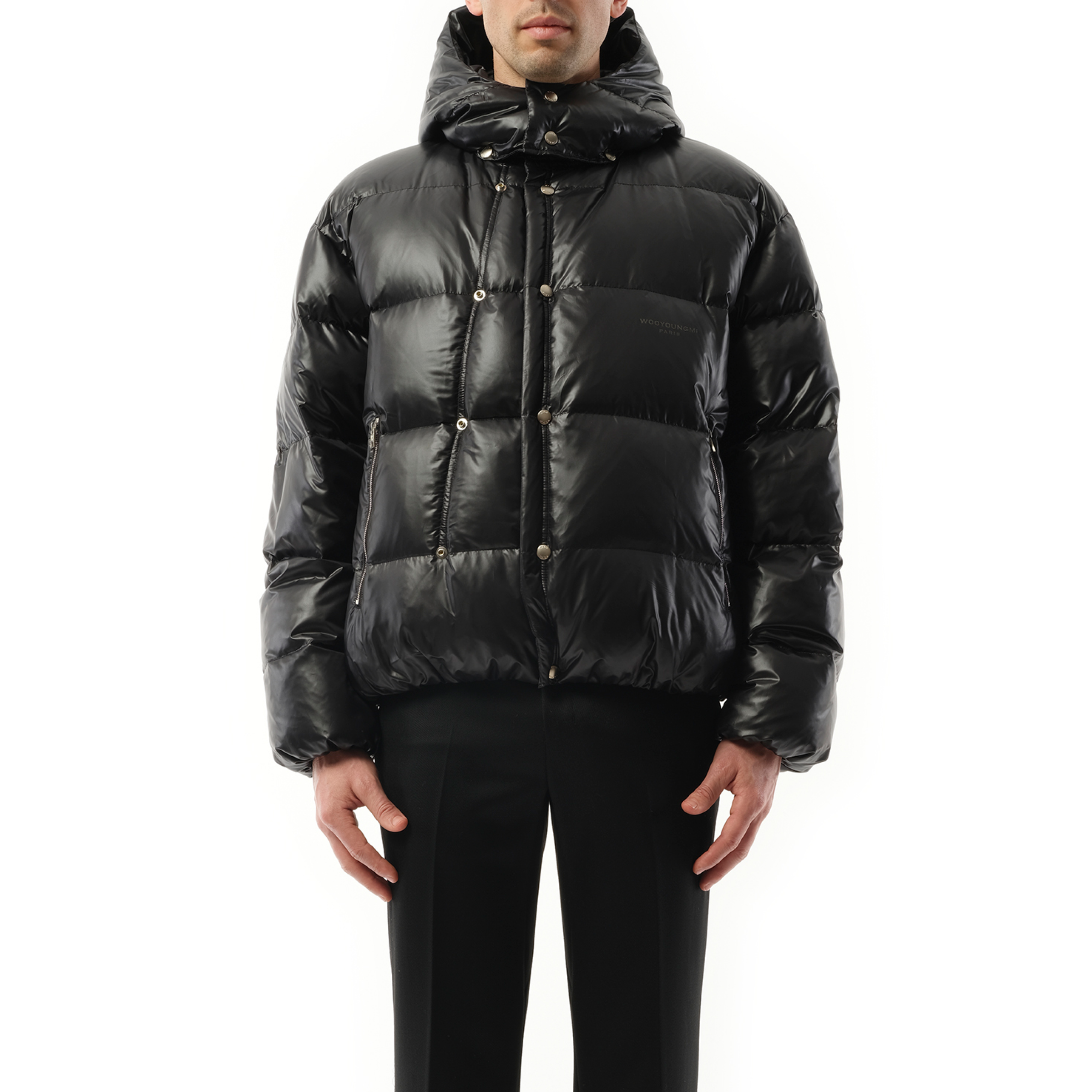 Hooded Down Jacket in Black