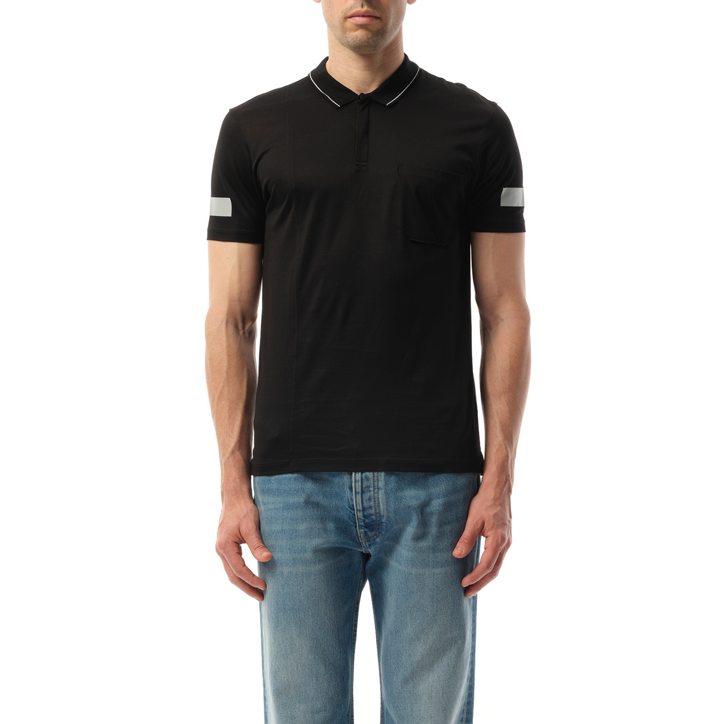 Cut Tape Polo in Black