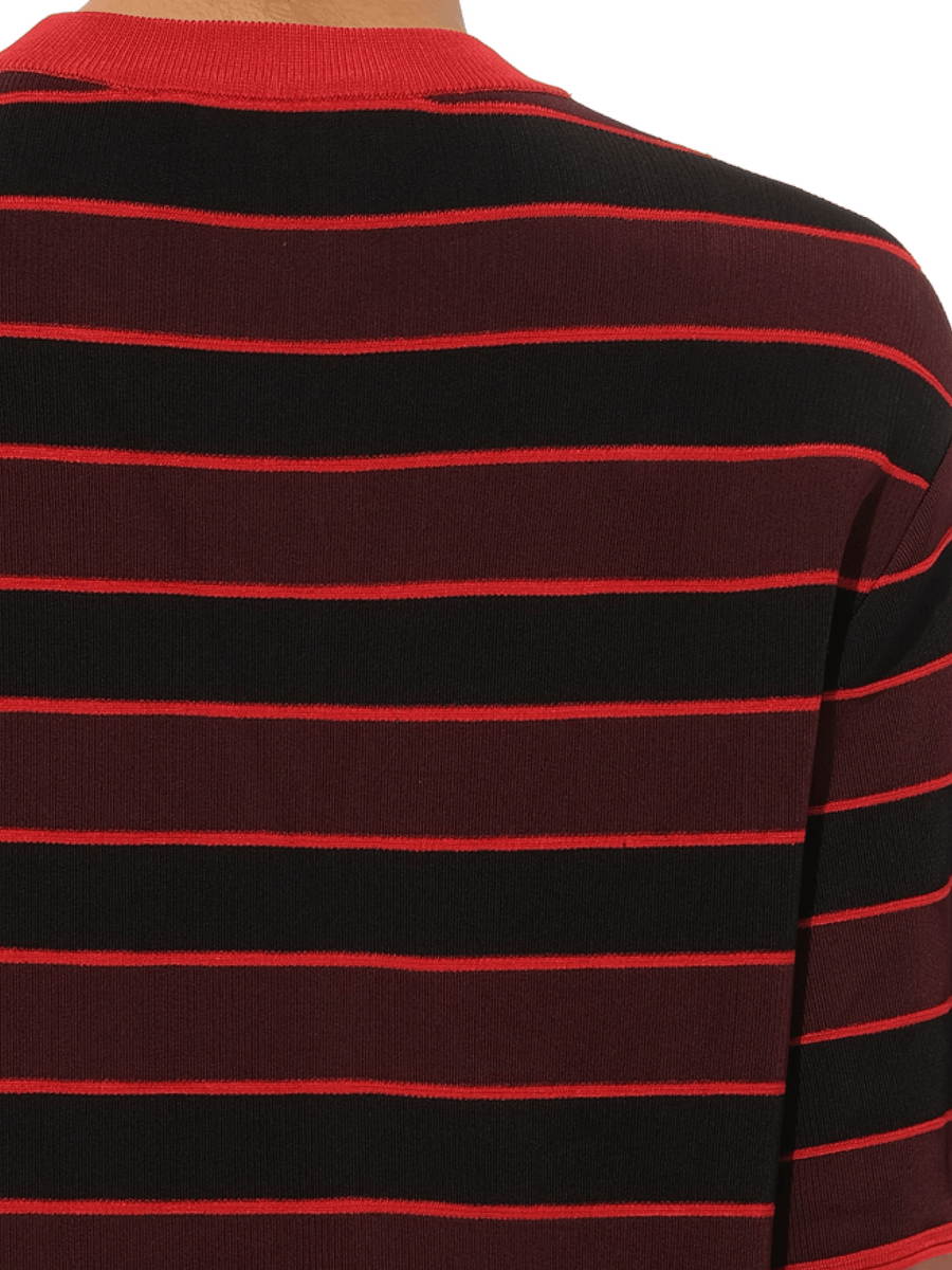 Striped Sweater in Burgundy/Black