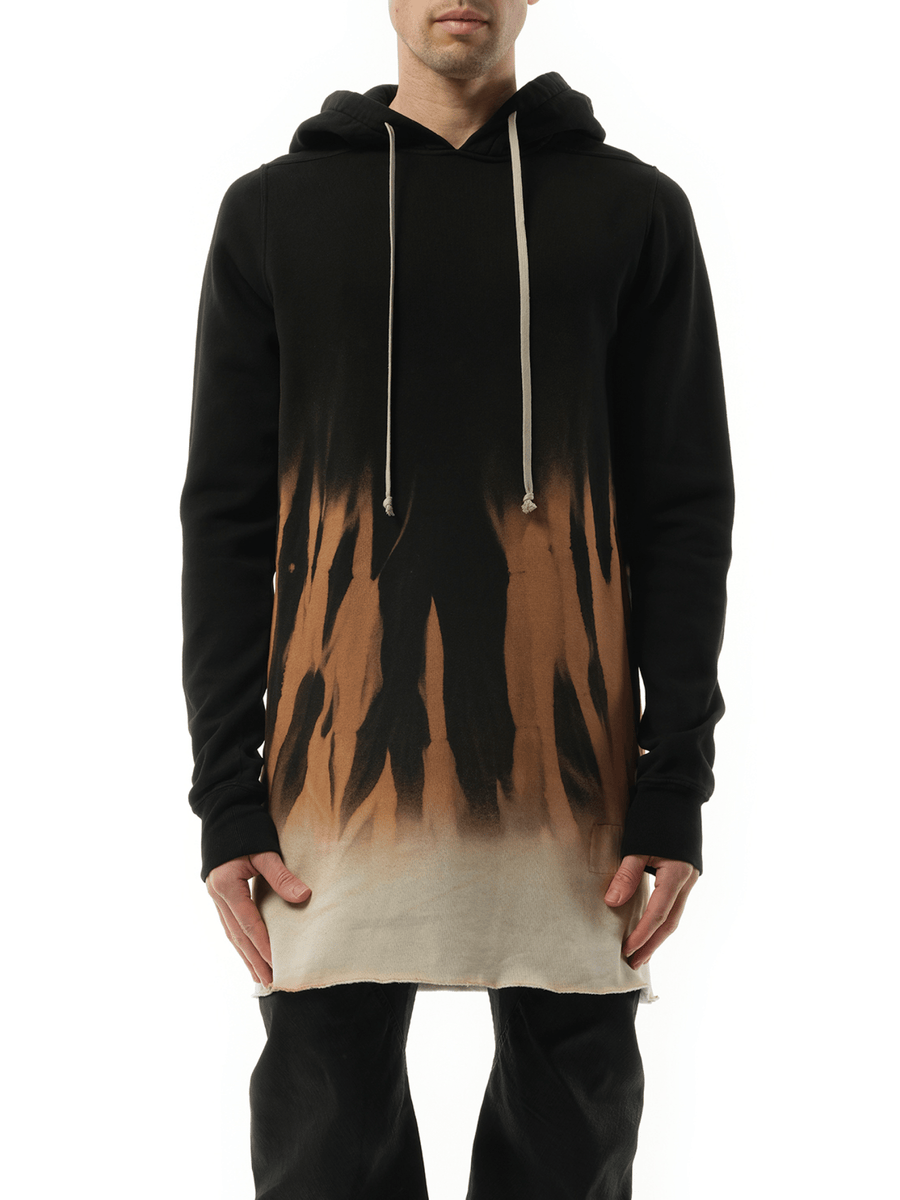 Drawstring Hoodie in Black/Terra