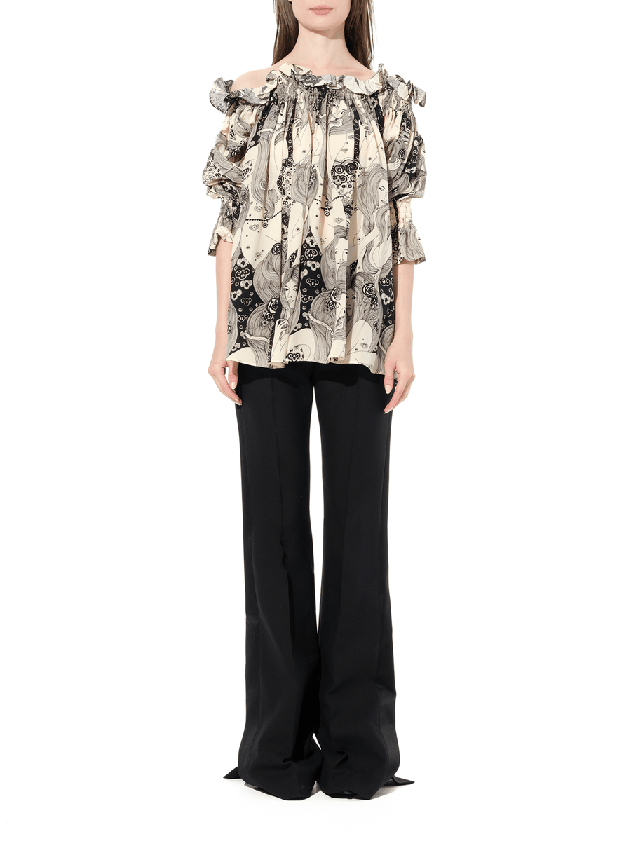 Off Shld Eve Top in Ivory