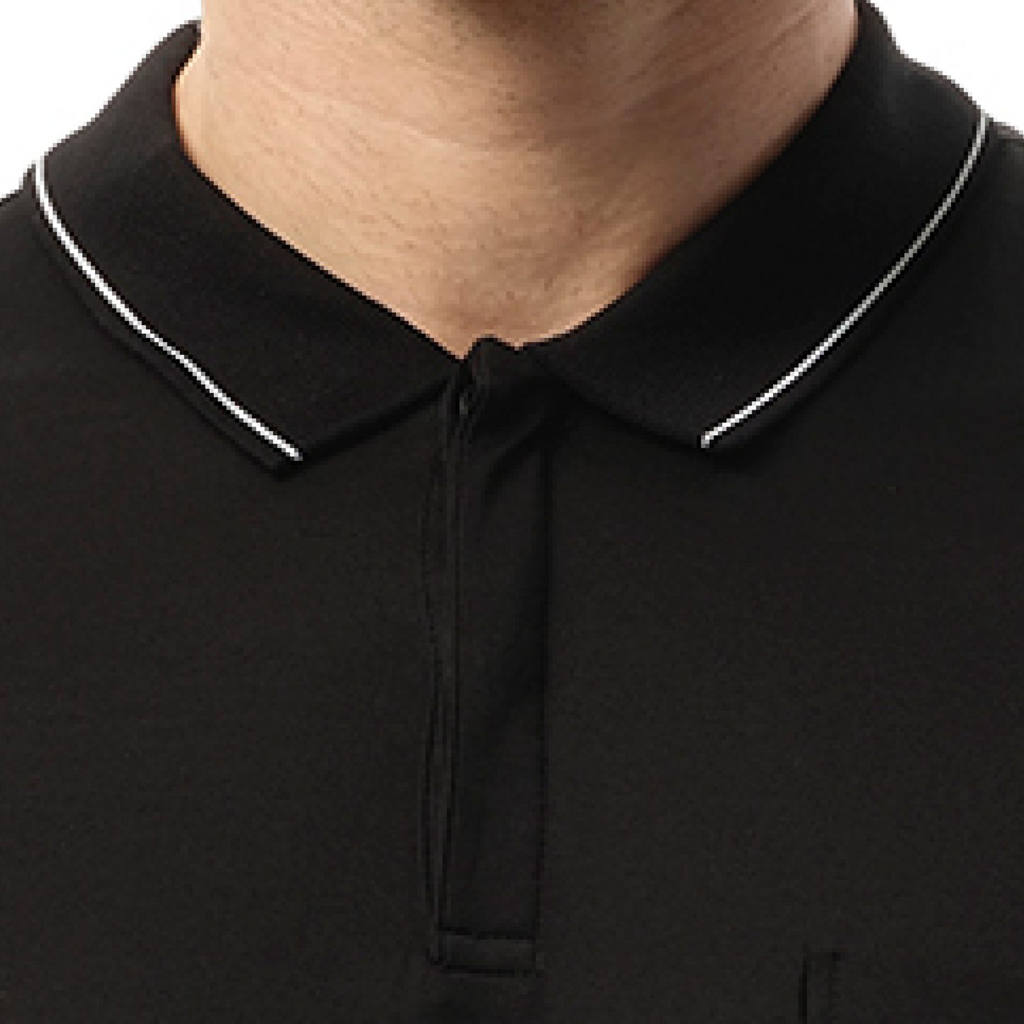 Cut Tape Polo in Black