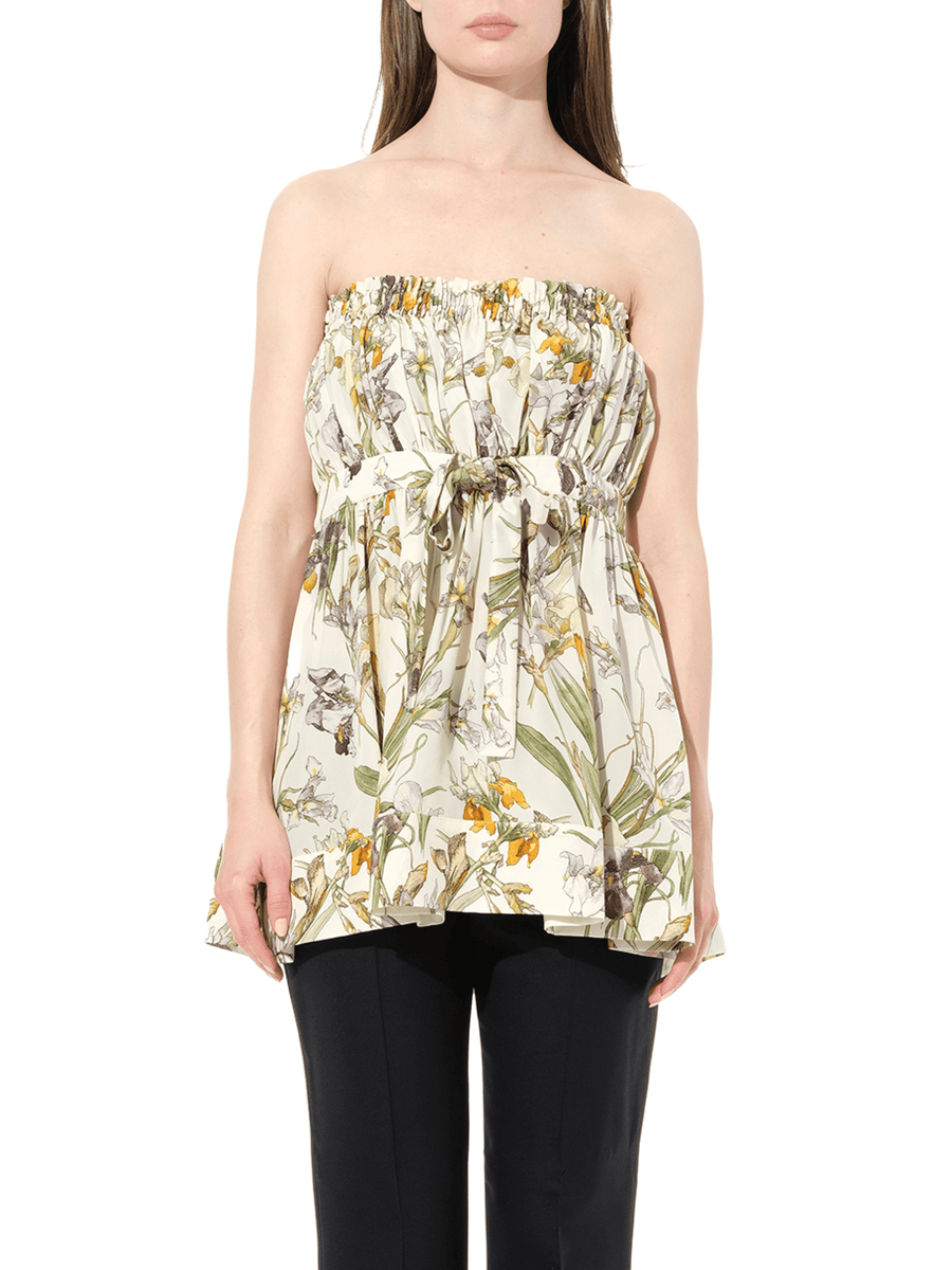 Iris Print Dress in Ivory