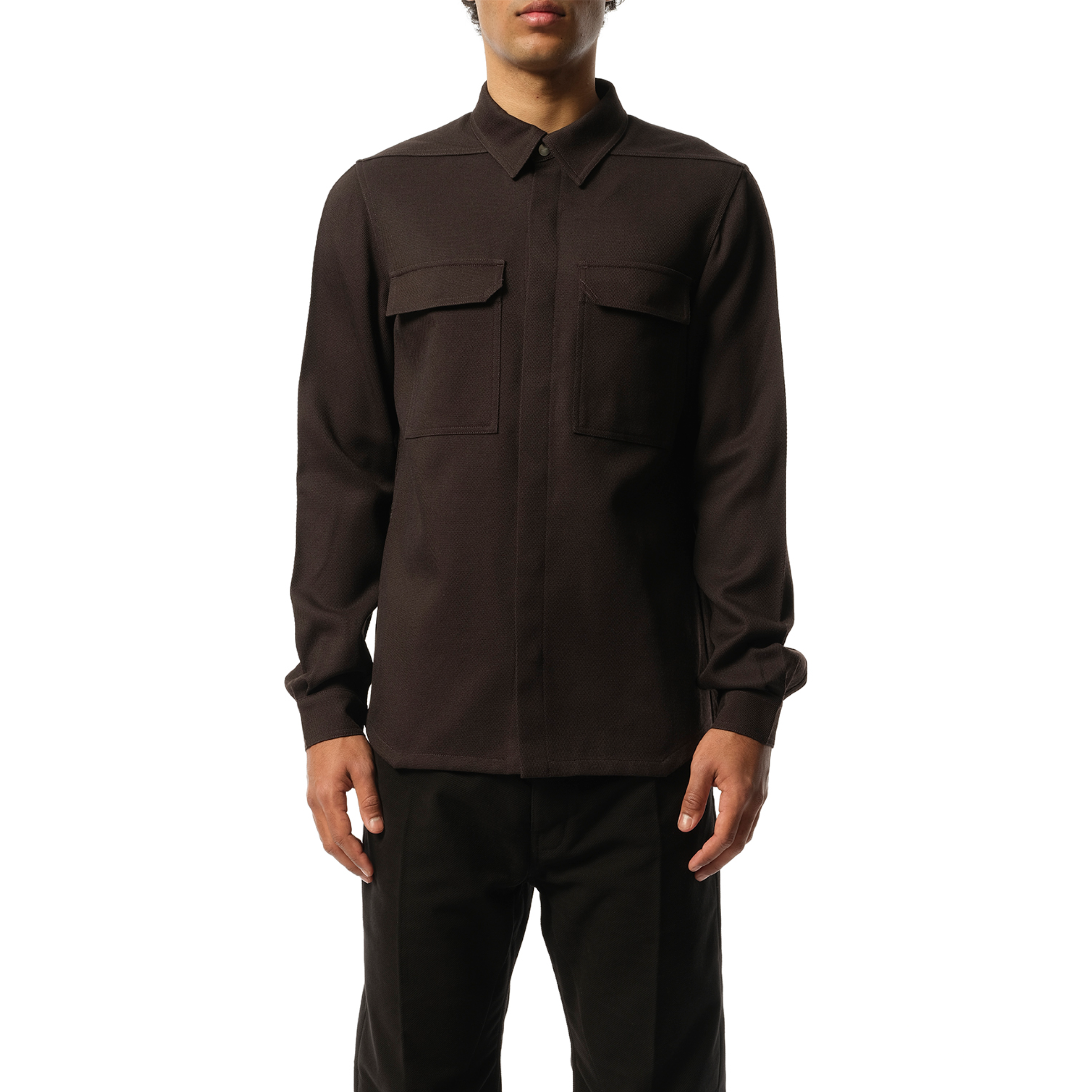 Wool Drill Outer Shirt in Dark Dust