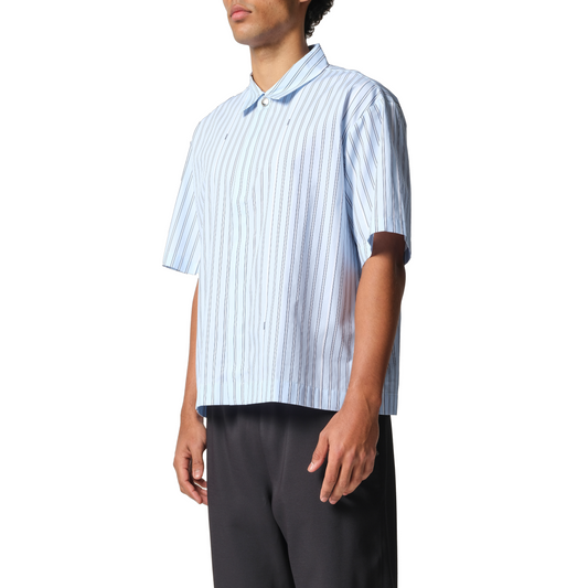 La Chemise Manches Courte in Blue Stripe