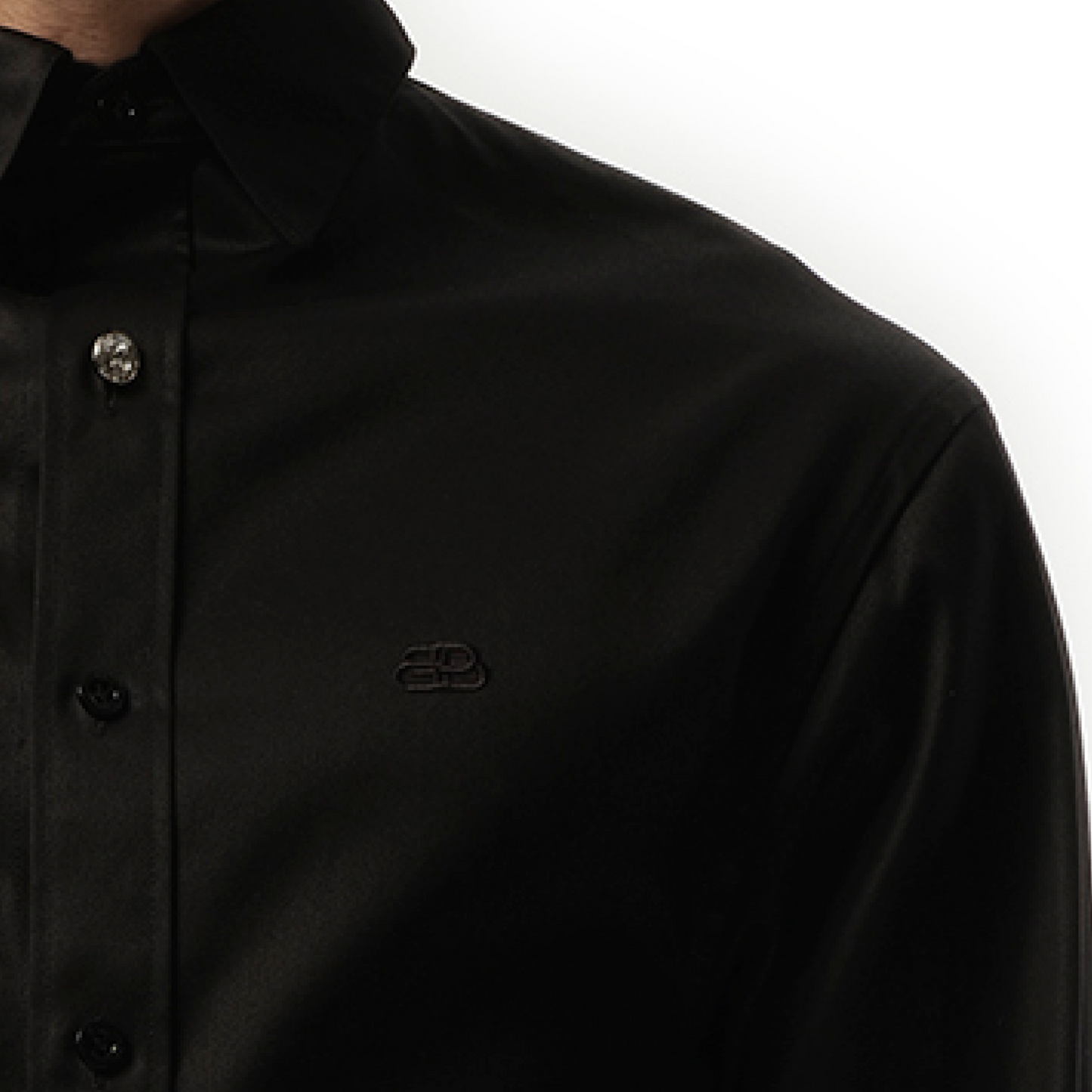 Pulled Long Sleeve Shirt in Black