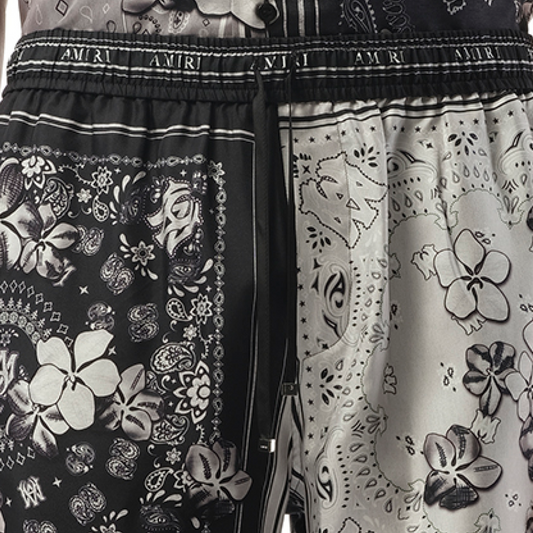 Bandana Floral Shorts in Black