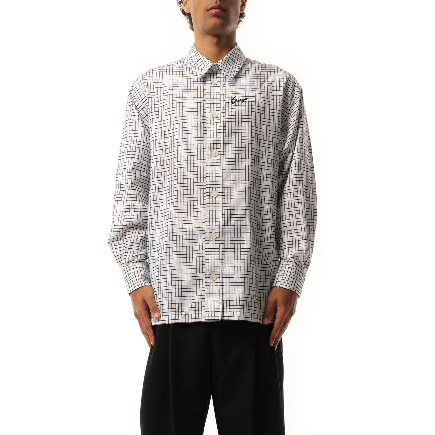 Kenzo Weave Oversized Shirt in White