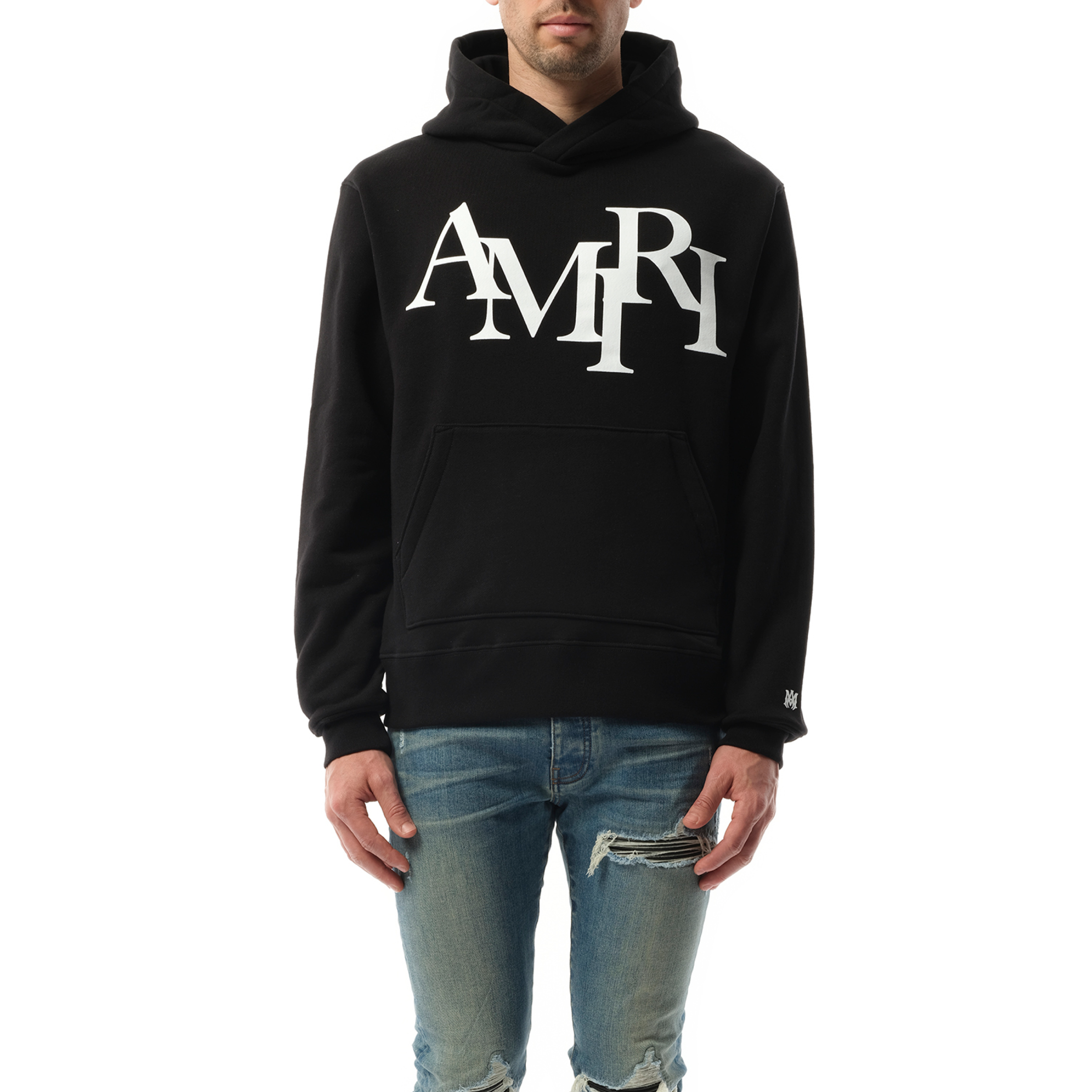 Amiri Staggered Hoodie in Black