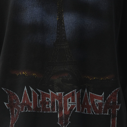 Paris Moon Oversized T-Shirt in Washed Black