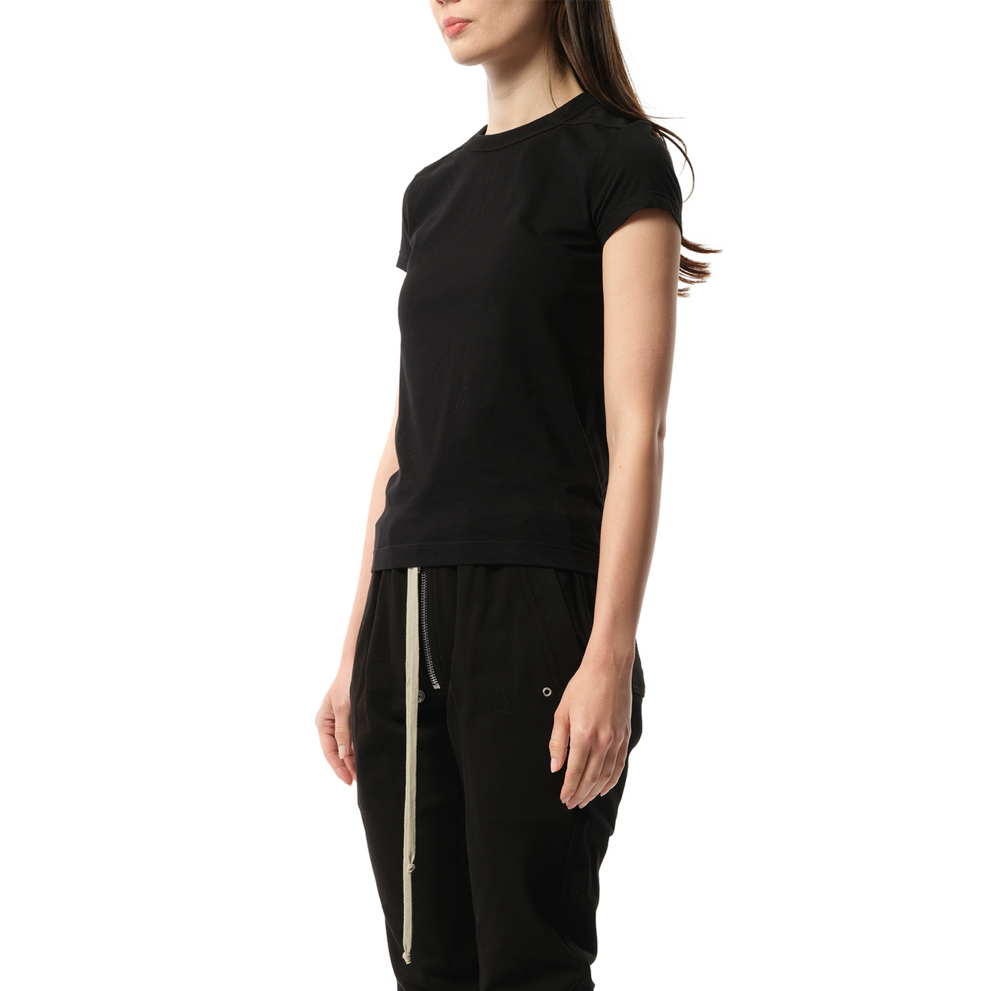 Cotton Jersey Cropped Level T-Shirt in Black