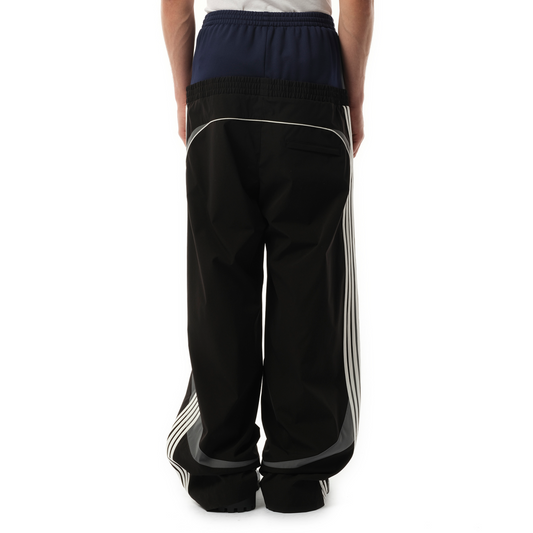 Double Waist Tracksuit Pants in Black/Blue