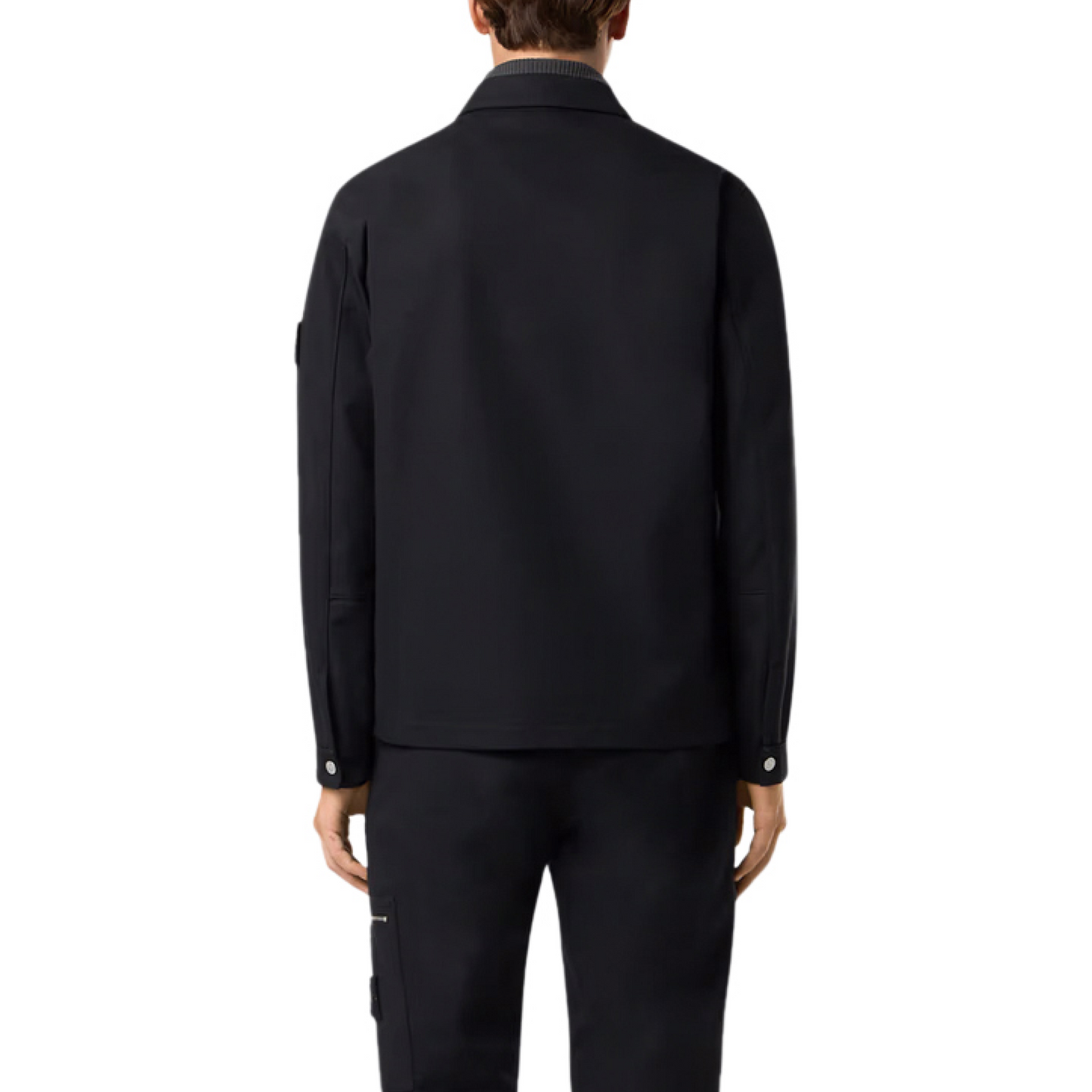 Cotton Nylon Overshirt in Black