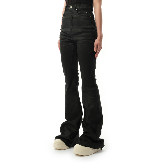 Bolan Bootcut Denim Pants in Black Wax