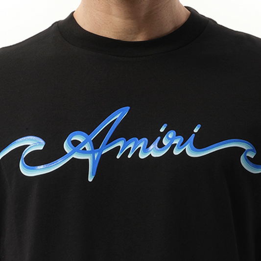 Amiri Wave Logo T-Shirt in Black