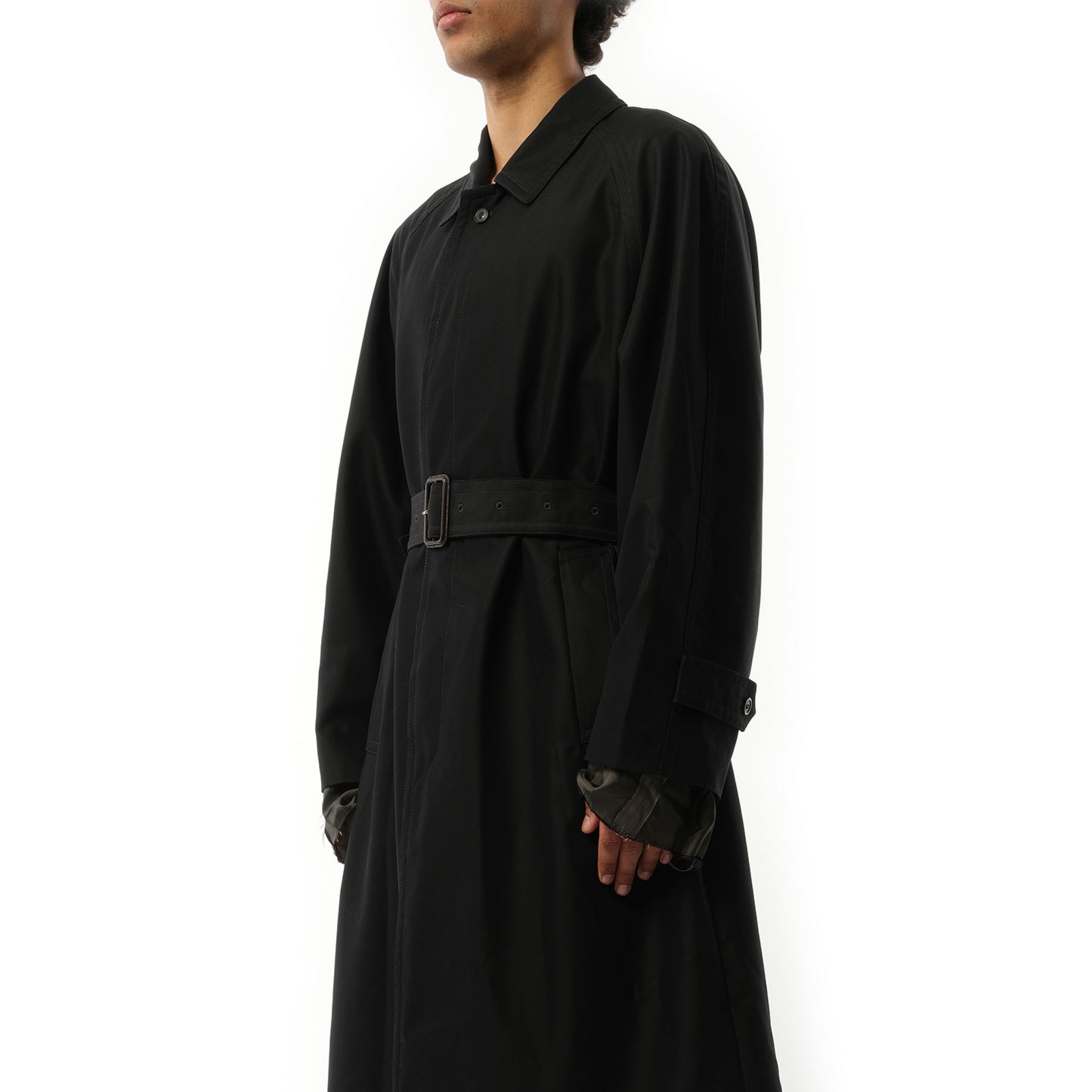 Belted Trench Coat in Black