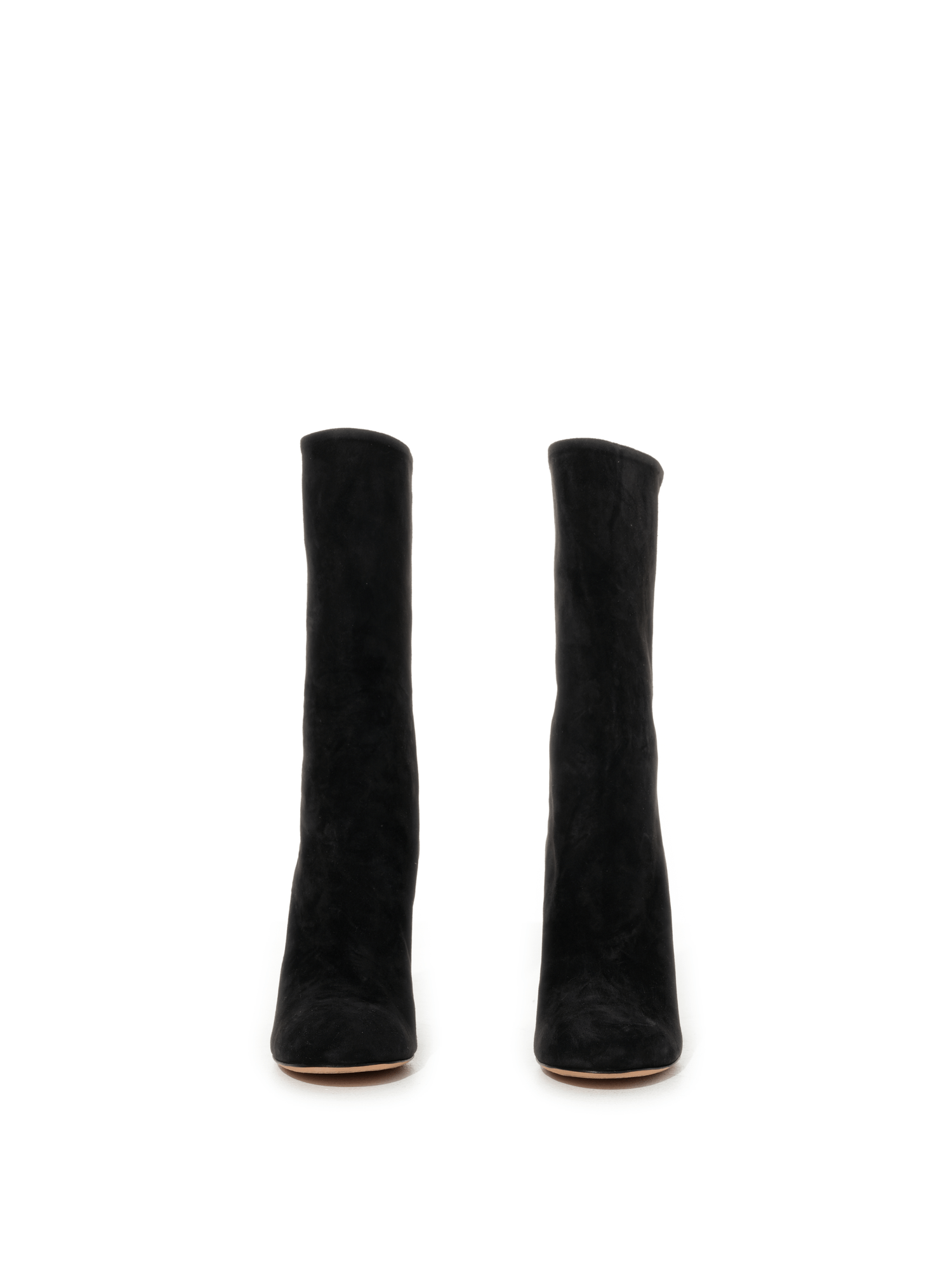 Suede Boots in Black Front View | ALEXANDER MCQUEEN