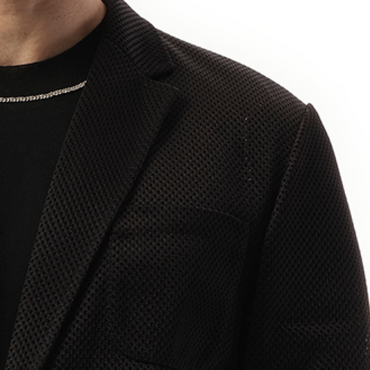 Mesh Suit Jacket in Black