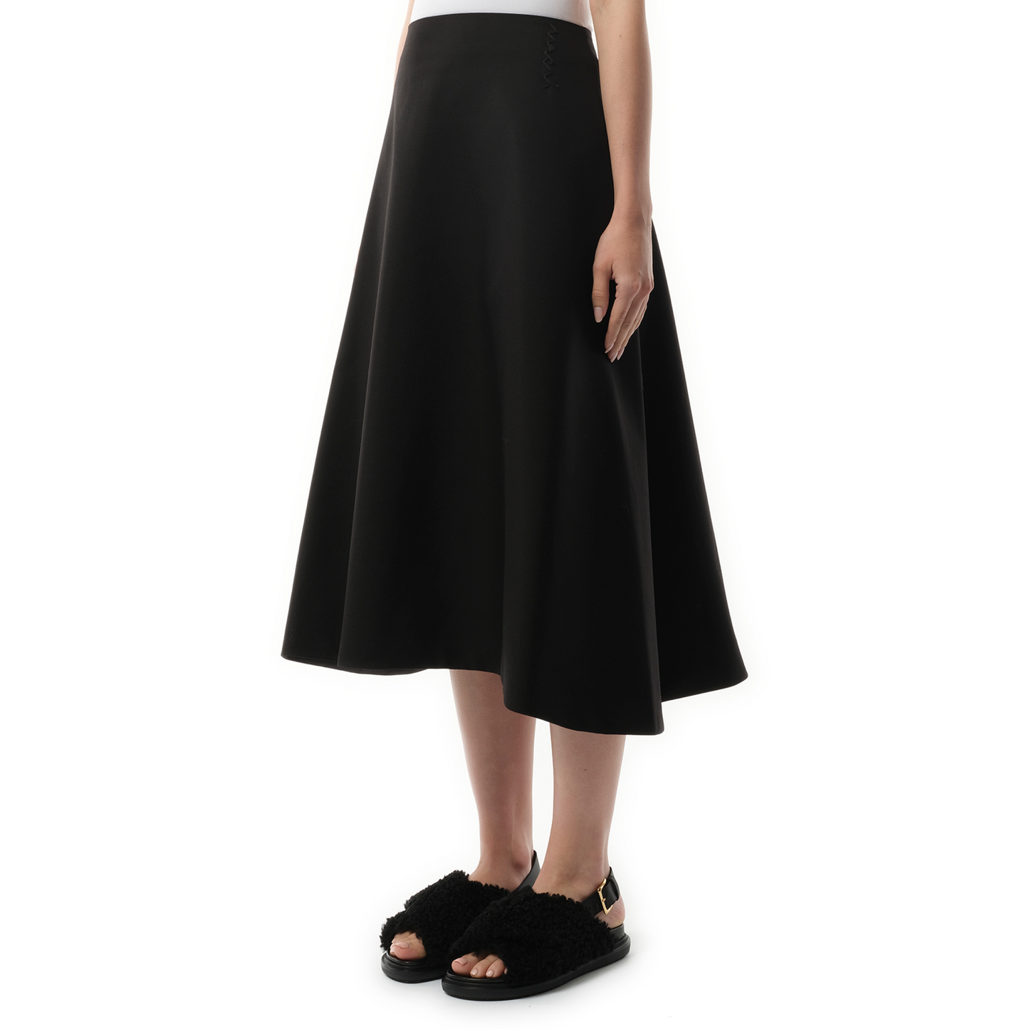 Midi Circle Skirt in Black