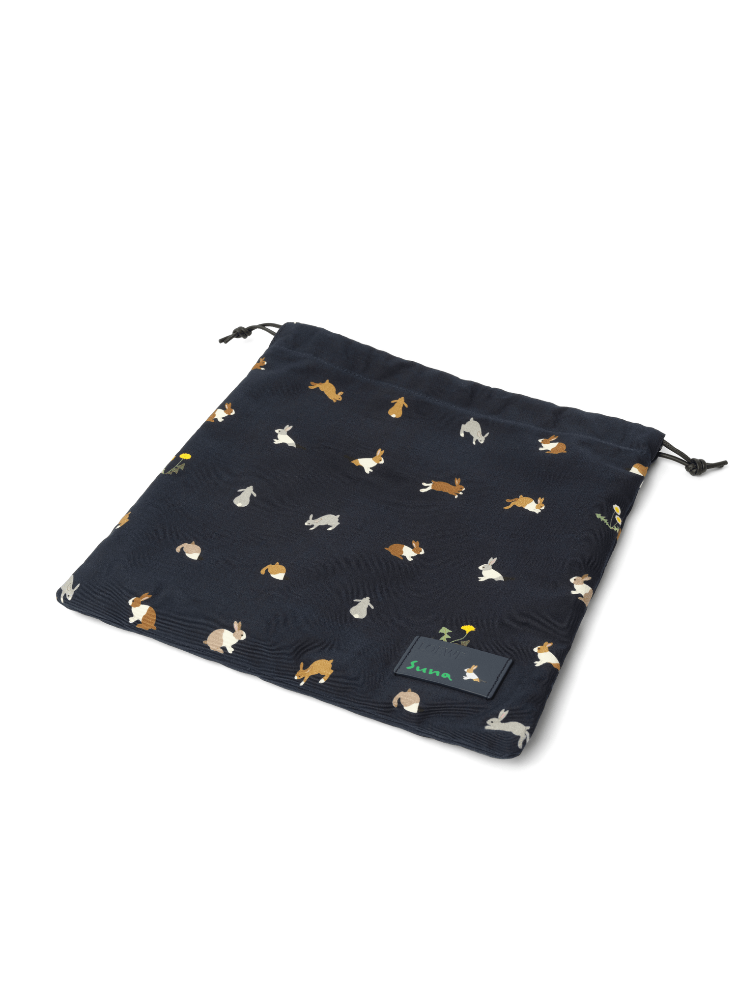 Loewe Bunnies Drawstring Pouch in Deep Navy