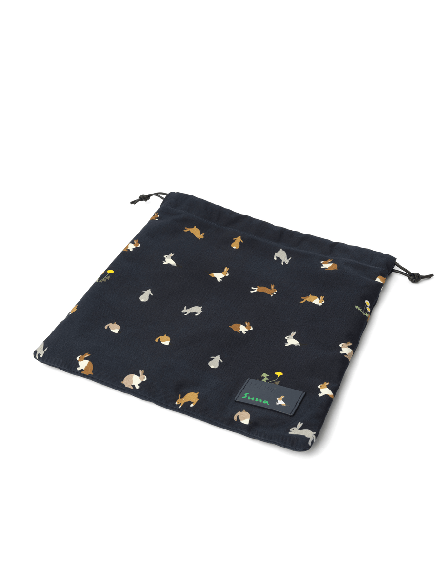Loewe Bunnies Drawstring Pouch in Deep Navy
