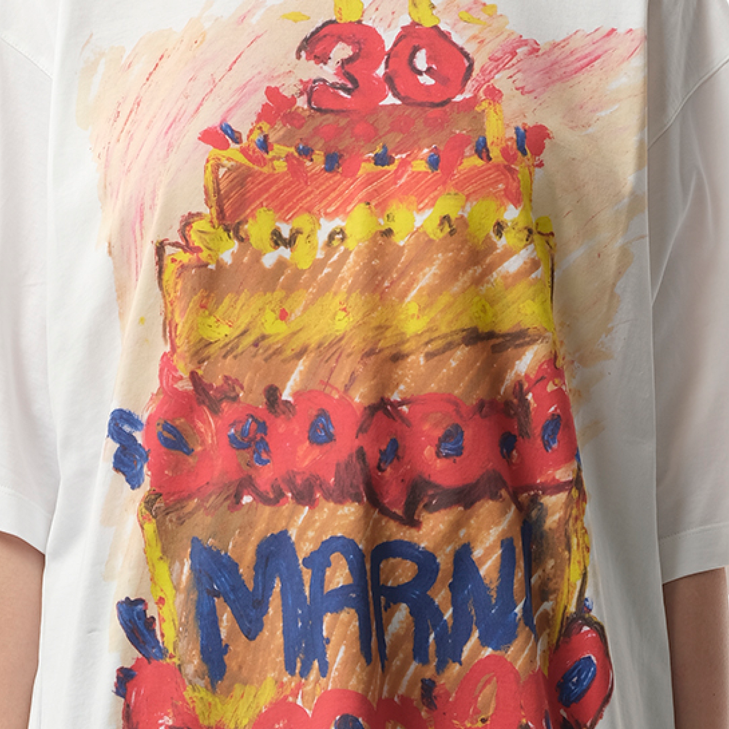 Colored Cake Print T-Shirt in Lily White