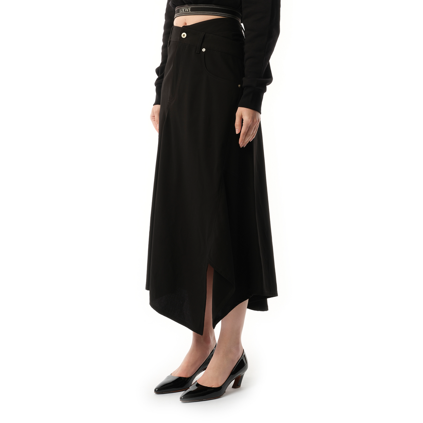 Asymmetric Skirt in black