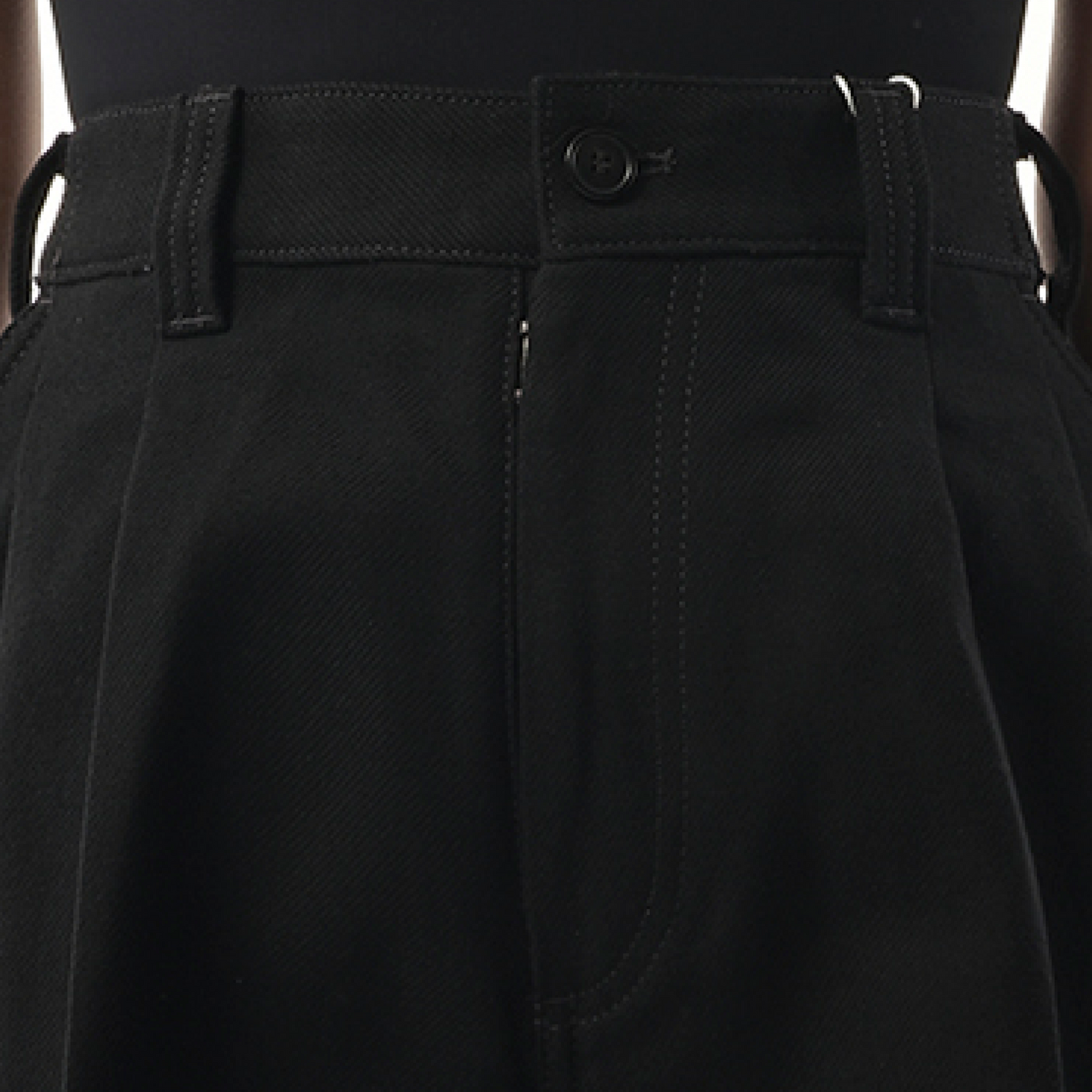 Heavy Cotton Wide Pants in Black