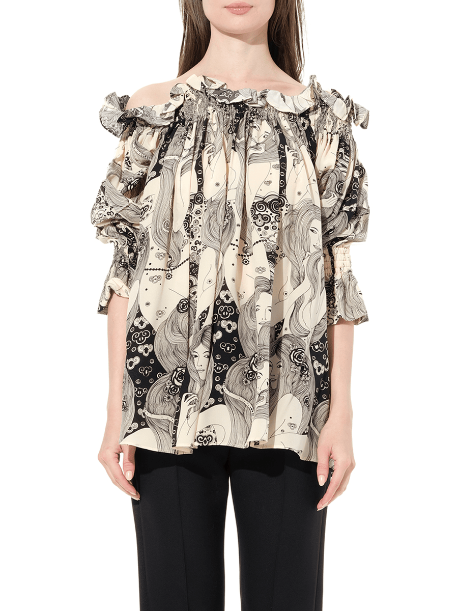 Off Shld Eve Top in Ivory