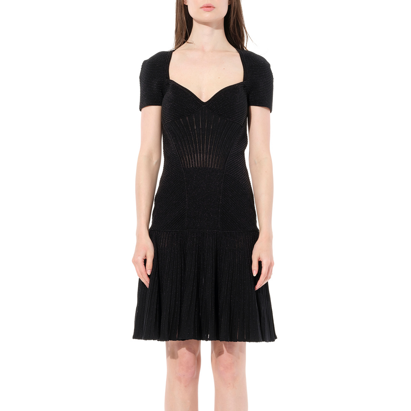 Knit Metal Dress in Blk