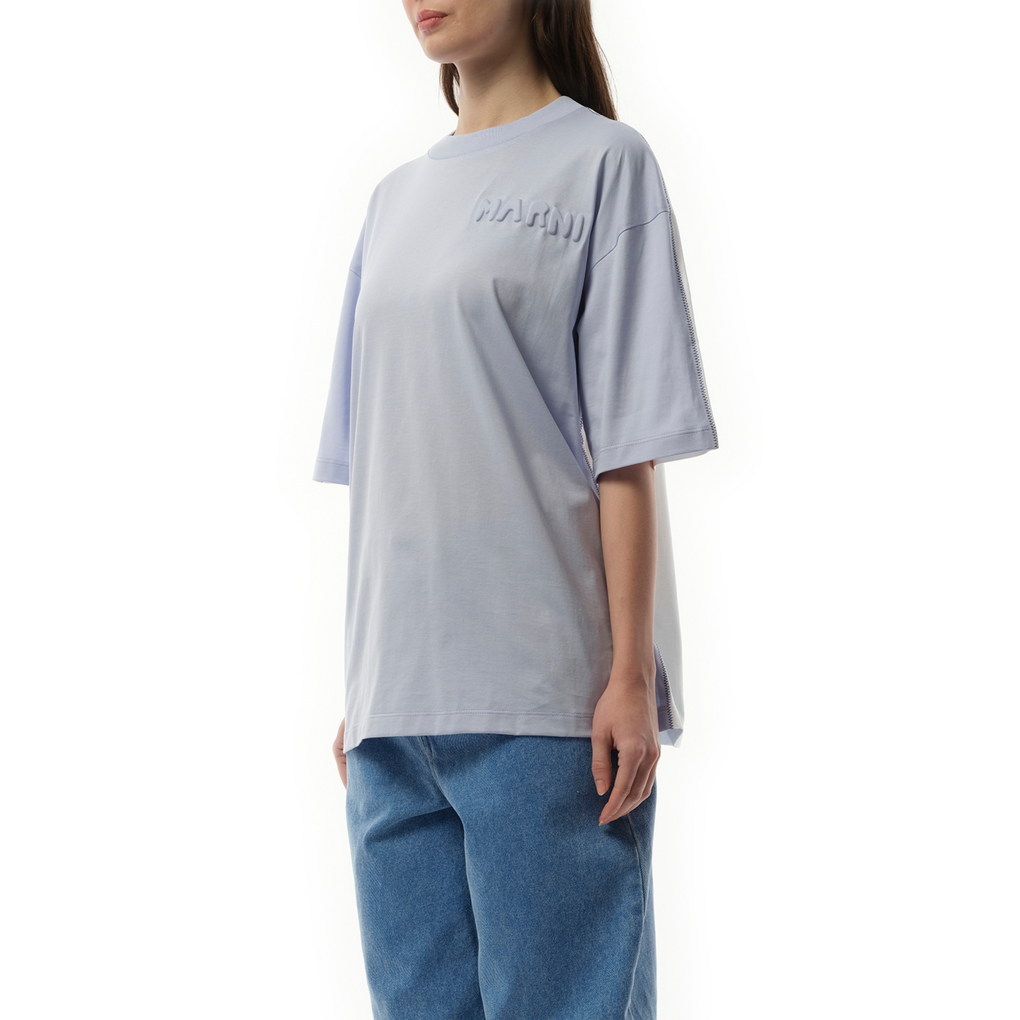 Embossed Logo T-Shirt in Illusion Blue