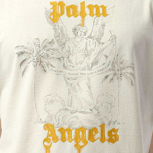 Angel Pencil T-Shirt in Off White/Light Orange