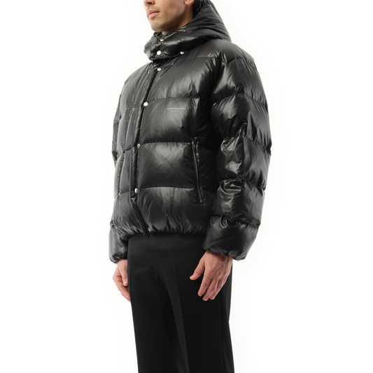 Hooded Down Jacket in Black