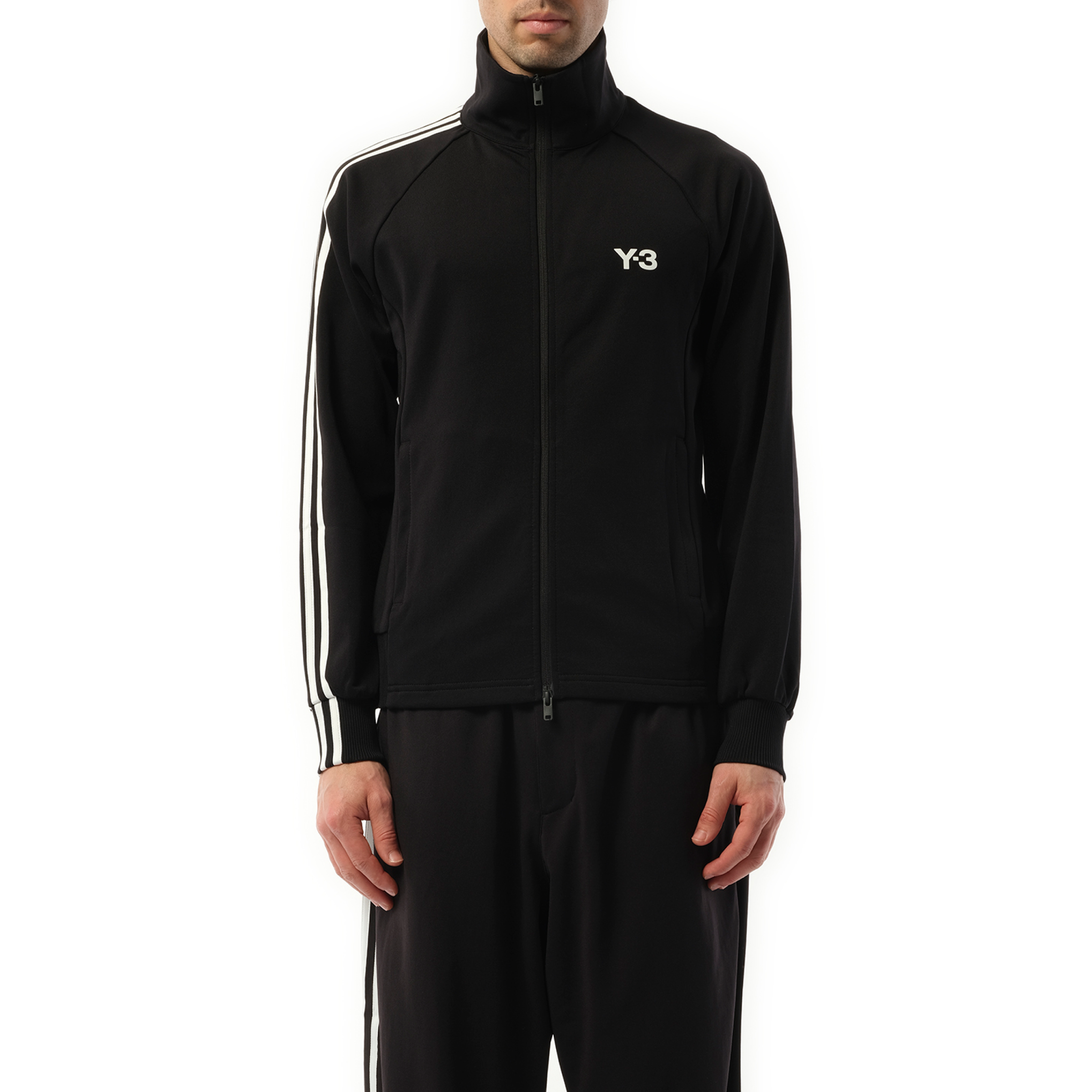 3 Stripe Track Top in Black