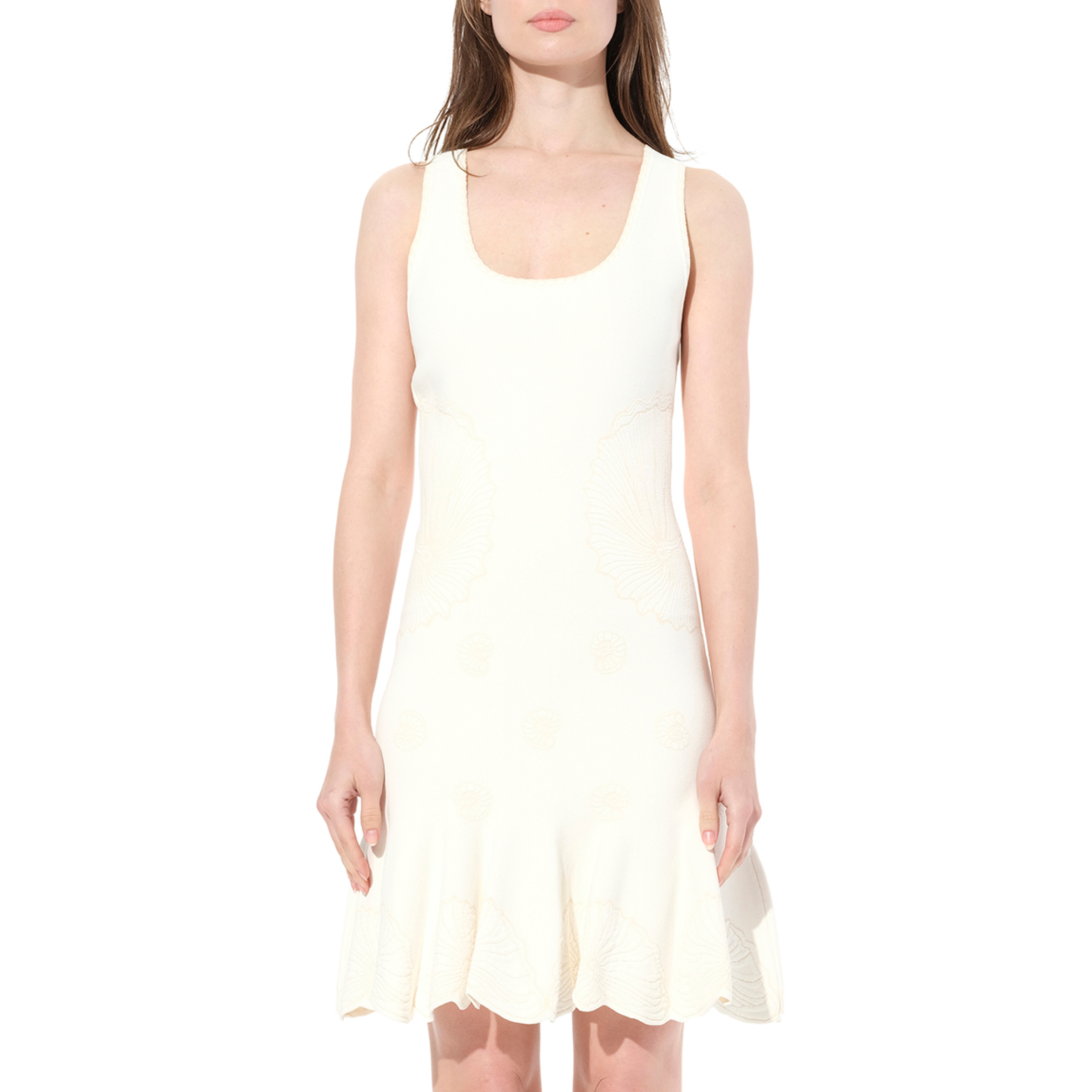 Sleevless Mini Dress in Ivory