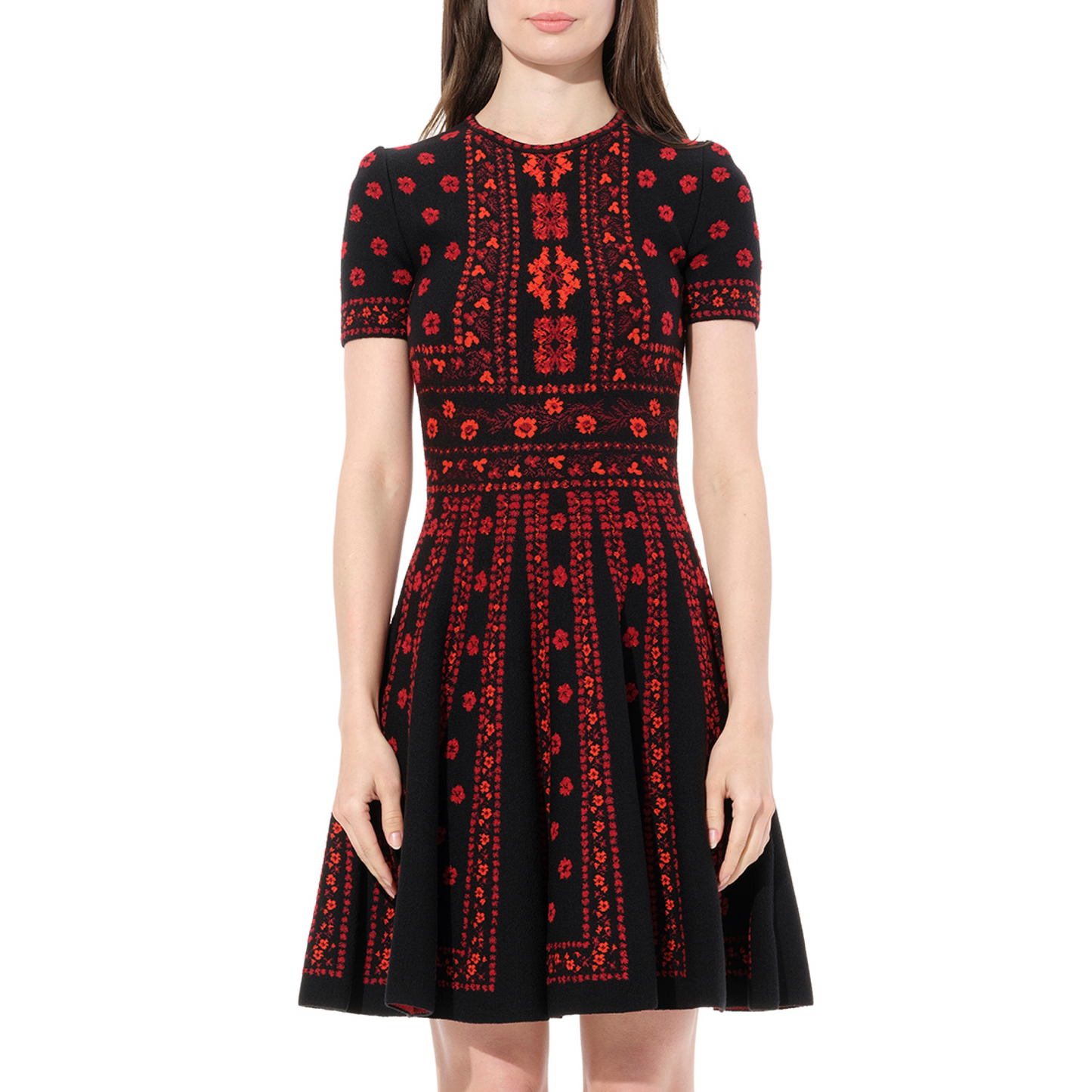 Flower Jacquard Dress in 1091