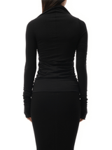 Rick Owens Jersey Long Sleeve Prong in Black