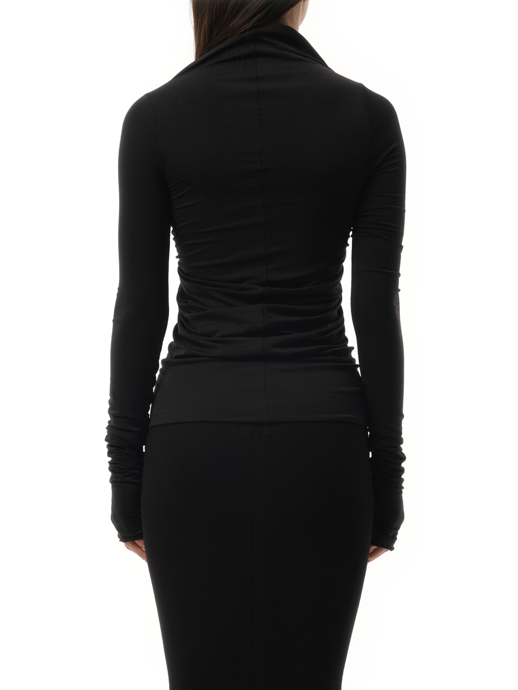 Rick Owens Jersey Long Sleeve Prong in Black