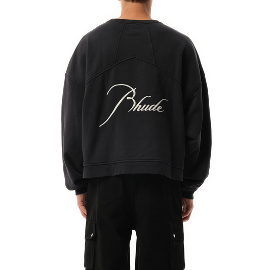 Rhude Logo Sweatshirt in Vintage Black