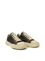Peterson 23 OG Garment Dyed Sneaker in Black Front View | MAISON MIHARA YASUHIRO