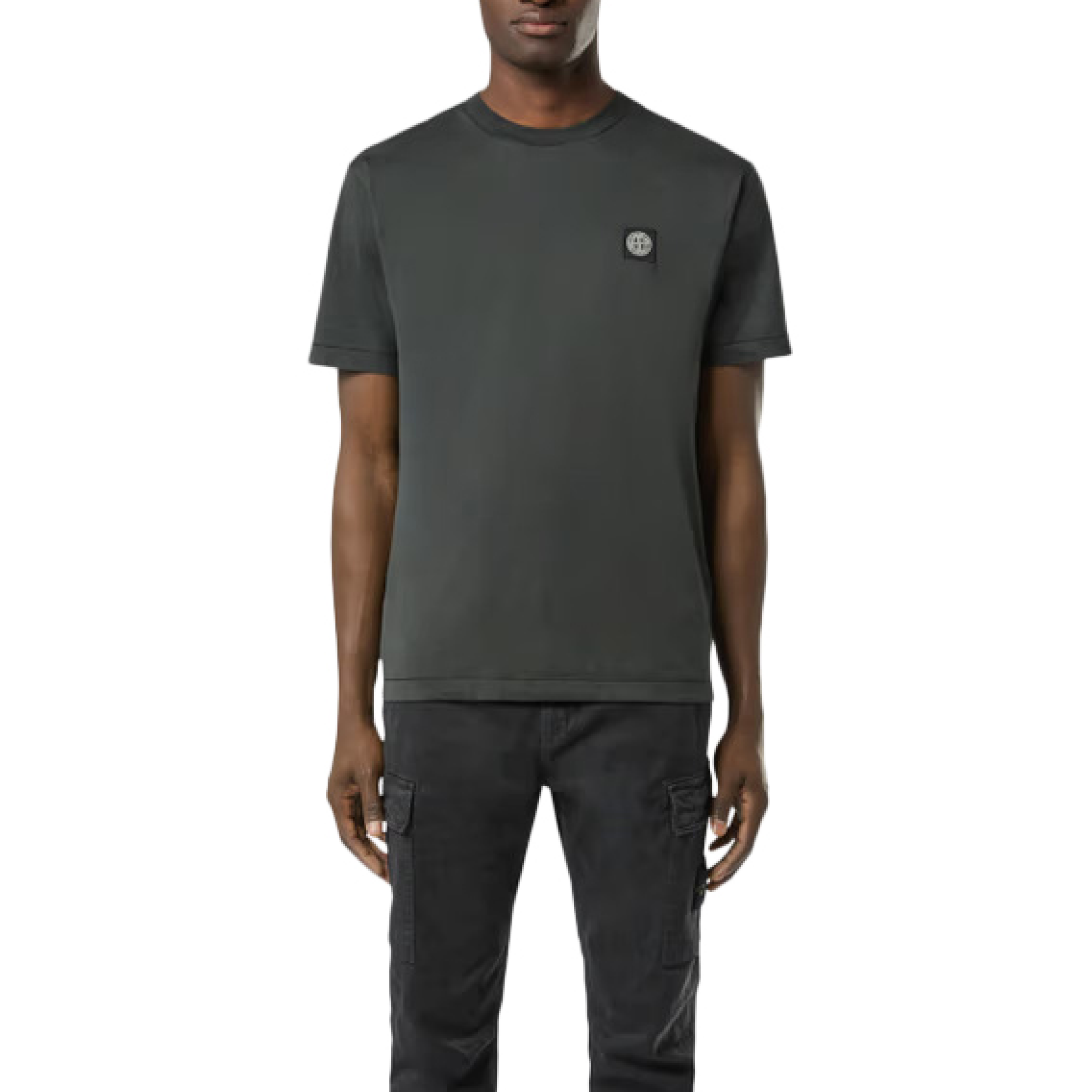 Stone Island Logo Patch T-Shirt in Lead Grey